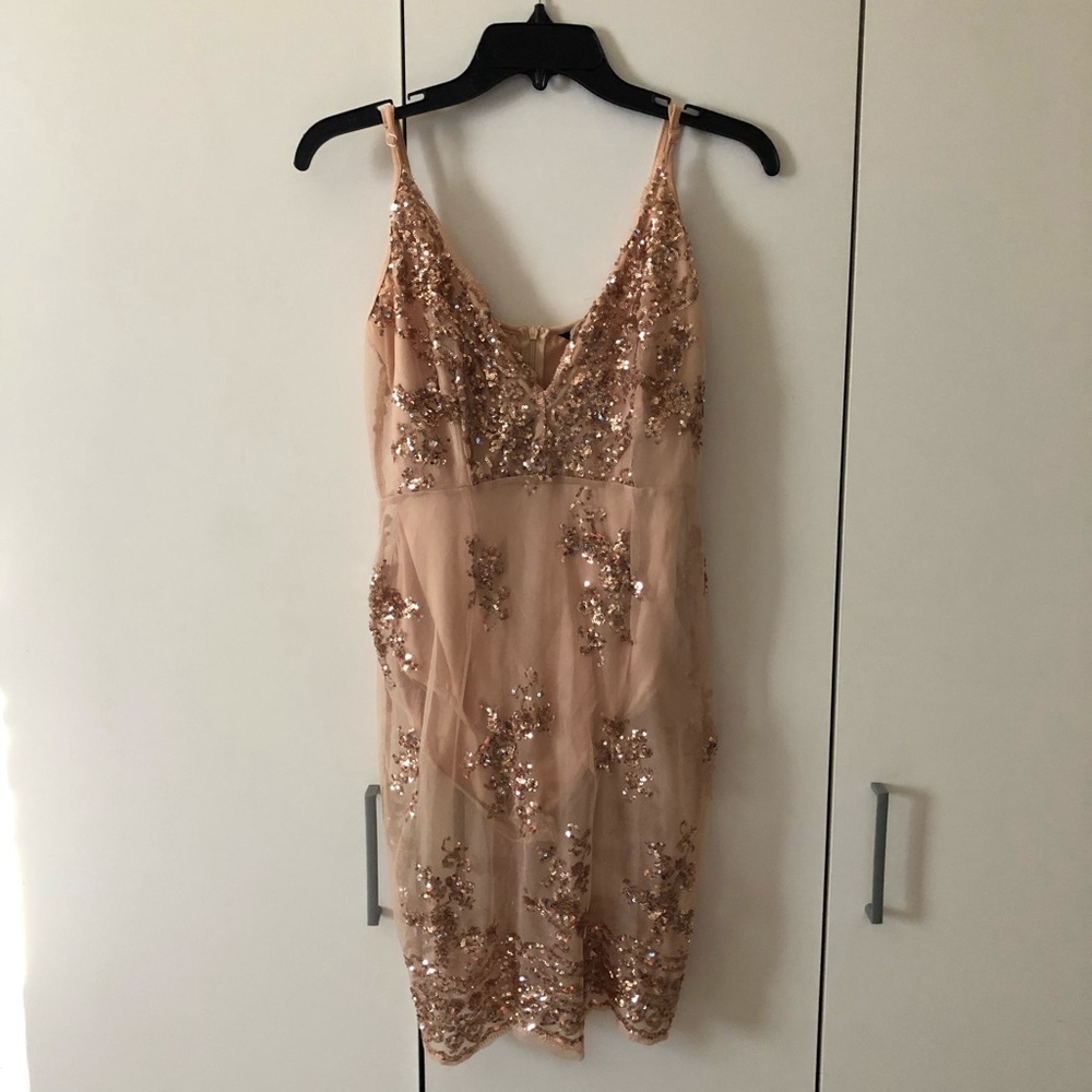 Gold mesh dress